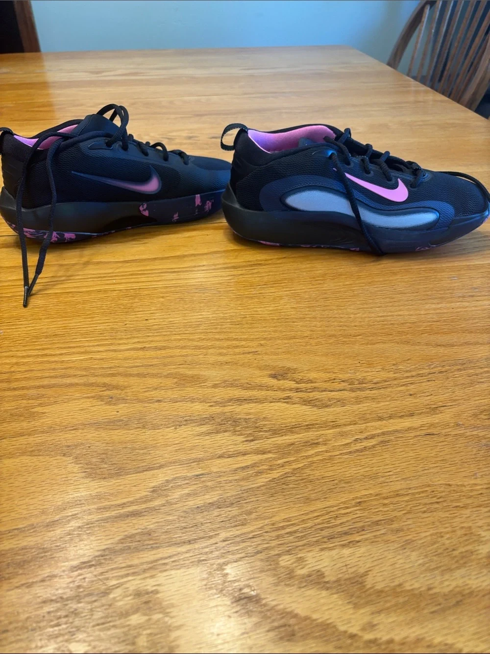 Nike Youth Isofly Black Sneakers with Pink Accents